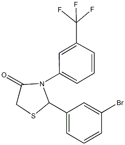 2-(3-bromophenyl)-3-[3-(trifluoromethyl)phenyl]-1,3-thiazolidin-4-one Struktur