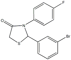 2-(3-bromophenyl)-3-(4-fluorophenyl)-1,3-thiazolidin-4-one Struktur