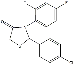 2-(4-chlorophenyl)-3-(2,4-difluorophenyl)-1,3-thiazolidin-4-one Struktur