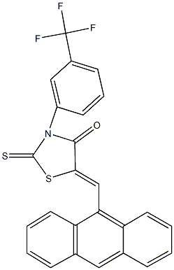 5-(9-anthrylmethylene)-2-thioxo-3-[3-(trifluoromethyl)phenyl]-1,3-thiazolidin-4-one Struktur