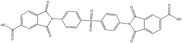 2-(4-{[4-(5-carboxy-1,3-dioxo-1,3-dihydro-2H-isoindol-2-yl)phenyl]sulfonyl}phenyl)-1,3-dioxo-5-isoindolinecarboxylic acid Struktur