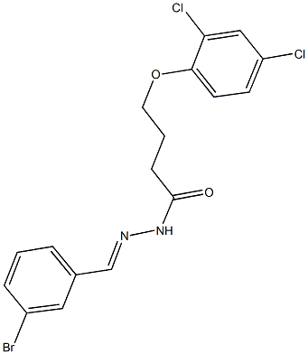 N'-(3-bromobenzylidene)-4-(2,4-dichlorophenoxy)butanohydrazide Struktur