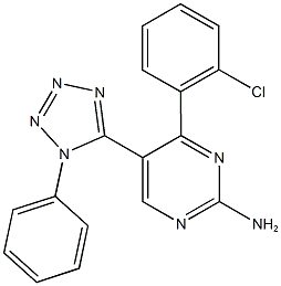 4-(2-chlorophenyl)-5-(1-phenyl-1H-tetraazol-5-yl)-2-pyrimidinylamine Struktur