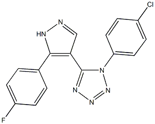 1-(4-chlorophenyl)-5-[5-(4-fluorophenyl)-1H-pyrazol-4-yl]-1H-tetraazole Struktur