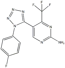 5-[1-(4-fluorophenyl)-1H-tetraazol-5-yl]-4-(trifluoromethyl)pyrimidin-2-amine Struktur