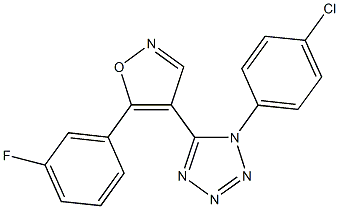 1-(4-chlorophenyl)-5-[5-(3-fluorophenyl)isoxazol-4-yl]-1H-tetraazole Struktur