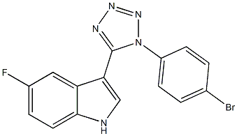 3-[1-(4-bromophenyl)-1H-tetraazol-5-yl]-5-fluoro-1H-indole Struktur