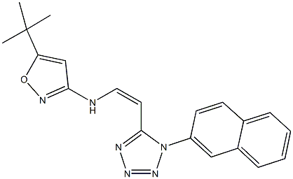 5-tert-butyl-N-{2-[1-(2-naphthyl)-1H-tetraazol-5-yl]vinyl}-3-isoxazolamine Struktur