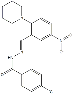 4-chloro-N'-[5-nitro-2-(1-piperidinyl)benzylidene]benzohydrazide Struktur