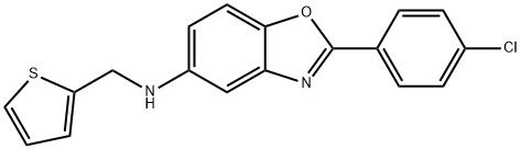 N-[2-(4-chlorophenyl)-1,3-benzoxazol-5-yl]-N-(2-thienylmethyl)amine Struktur