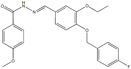 N'-{3-ethoxy-4-[(4-fluorobenzyl)oxy]benzylidene}-4-methoxybenzohydrazide Struktur