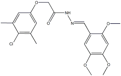 2-(4-chloro-3,5-dimethylphenoxy)-N'-(2,4,5-trimethoxybenzylidene)acetohydrazide Struktur