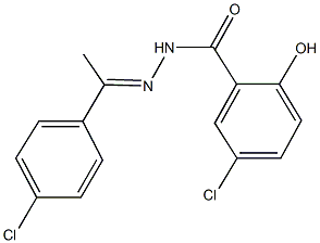 5-chloro-N'-[1-(4-chlorophenyl)ethylidene]-2-hydroxybenzohydrazide Struktur