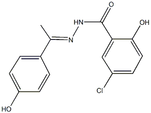 5-chloro-2-hydroxy-N'-[1-(4-hydroxyphenyl)ethylidene]benzohydrazide Struktur