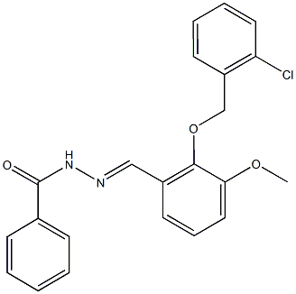 N'-{2-[(2-chlorobenzyl)oxy]-3-methoxybenzylidene}benzohydrazide Struktur