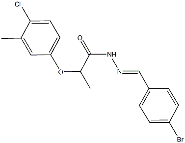 N'-(4-bromobenzylidene)-2-(4-chloro-3-methylphenoxy)propanohydrazide Struktur