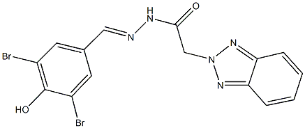 2-(2H-1,2,3-benzotriazol-2-yl)-N'-(3,5-dibromo-4-hydroxybenzylidene)acetohydrazide Struktur