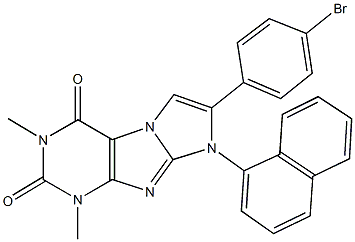 7-(4-bromophenyl)-1,3-dimethyl-8-(1-naphthyl)-1H-imidazo[2,1-f]purine-2,4(3H,8H)-dione Struktur