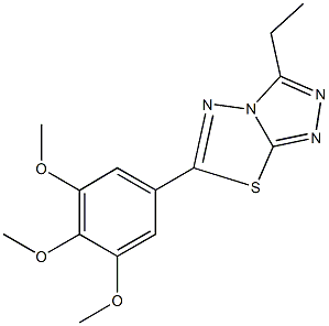 3-ethyl-6-(3,4,5-trimethoxyphenyl)[1,2,4]triazolo[3,4-b][1,3,4]thiadiazole Struktur