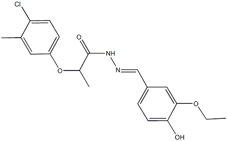 2-(4-chloro-3-methylphenoxy)-N'-(3-ethoxy-4-hydroxybenzylidene)propanohydrazide Struktur