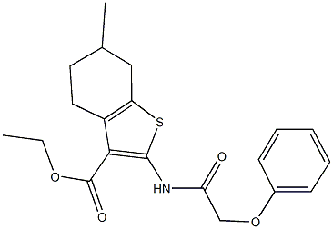 ethyl 6-methyl-2-[(phenoxyacetyl)amino]-4,5,6,7-tetrahydro-1-benzothiophene-3-carboxylate Struktur