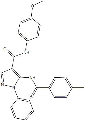 N-(4-methoxyphenyl)-5-[(4-methylbenzoyl)amino]-1-phenyl-1H-pyrazole-4-carboxamide Struktur