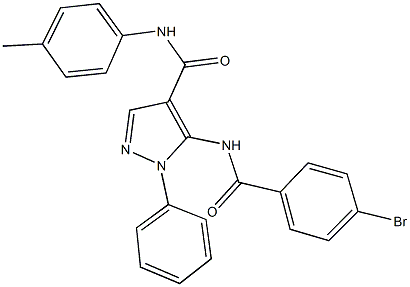 5-[(4-bromobenzoyl)amino]-N-(4-methylphenyl)-1-phenyl-1H-pyrazole-4-carboxamide Struktur