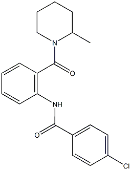 4-chloro-N-{2-[(2-methyl-1-piperidinyl)carbonyl]phenyl}benzamide Struktur