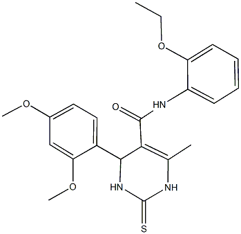 4-(2,4-dimethoxyphenyl)-N-(2-ethoxyphenyl)-6-methyl-2-thioxo-1,2,3,4-tetrahydropyrimidine-5-carboxamide Struktur