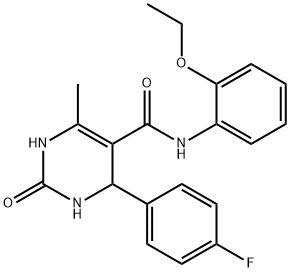 N-(2-ethoxyphenyl)-4-(4-fluorophenyl)-6-methyl-2-oxo-1,2,3,4-tetrahydropyrimidine-5-carboxamide Struktur