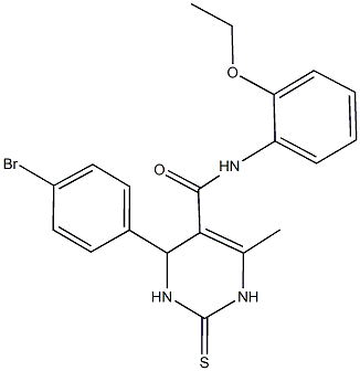 4-(4-bromophenyl)-N-(2-ethoxyphenyl)-6-methyl-2-thioxo-1,2,3,4-tetrahydropyrimidine-5-carboxamide Struktur