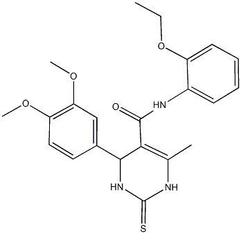 4-(3,4-dimethoxyphenyl)-N-(2-ethoxyphenyl)-6-methyl-2-thioxo-1,2,3,4-tetrahydro-5-pyrimidinecarboxamide Struktur