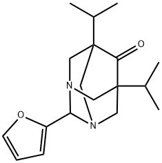 2-(2-furyl)-5,7-diisopropyl-1,3-diazatricyclo[3.3.1.1~3,7~]decan-6-one Struktur