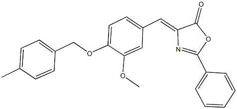 4-{3-methoxy-4-[(4-methylbenzyl)oxy]benzylidene}-2-phenyl-1,3-oxazol-5(4H)-one Struktur