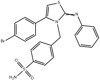 4-[(4-(4-bromophenyl)-2-(phenylimino)-1,3-thiazol-3(2H)-yl)methyl]benzenesulfonamide Struktur