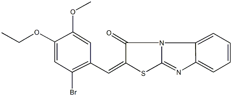 2-(2-bromo-4-ethoxy-5-methoxybenzylidene)[1,3]thiazolo[3,2-a]benzimidazol-3(2H)-one Struktur