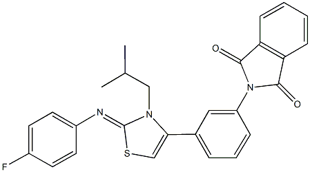 2-(3-{2-[(4-fluorophenyl)imino]-3-isobutyl-2,3-dihydro-1,3-thiazol-4-yl}phenyl)-1H-isoindole-1,3(2H)-dione Struktur