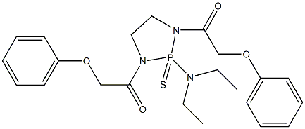 N-[1,3-bis(phenoxyacetyl)-2-sulfido-1,3,2-diazaphospholidin-2-yl]-N,N-diethylamine Struktur