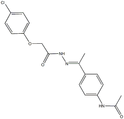 N-(4-{N-[(4-chlorophenoxy)acetyl]ethanehydrazonoyl}phenyl)acetamide Struktur