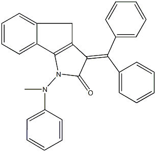 3-(diphenylmethylene)-1-(methylanilino)-3,4-dihydroindeno[1,2-b]pyrrol-2(1H)-one Struktur