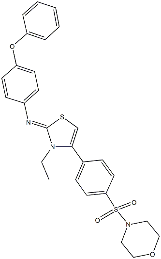 N-(3-ethyl-4-[4-(4-morpholinylsulfonyl)phenyl]-1,3-thiazol-2(3H)-ylidene)-N-(4-phenoxyphenyl)amine Struktur