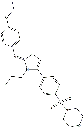 N-(4-ethoxyphenyl)-N-(4-[4-(4-morpholinylsulfonyl)phenyl]-3-propyl-1,3-thiazol-2(3H)-ylidene)amine Struktur