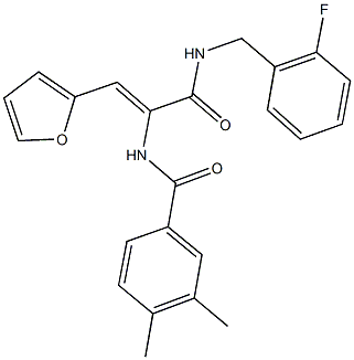 N-[1-{[(2-fluorobenzyl)amino]carbonyl}-2-(2-furyl)vinyl]-3,4-dimethylbenzamide Struktur