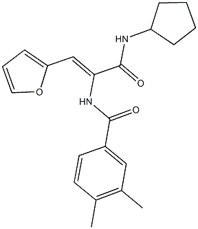 N-[1-[(cyclopentylamino)carbonyl]-2-(2-furyl)vinyl]-3,4-dimethylbenzamide Struktur