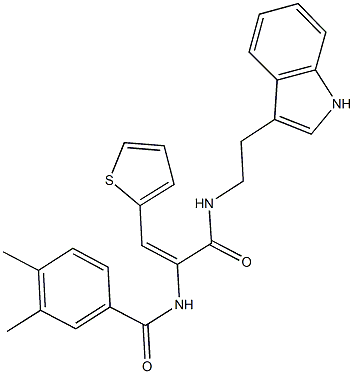 N-[1-({[2-(1H-indol-3-yl)ethyl]amino}carbonyl)-2-(2-thienyl)vinyl]-3,4-dimethylbenzamide Struktur