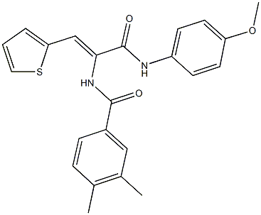 N-[1-[(4-methoxyanilino)carbonyl]-2-(2-thienyl)vinyl]-3,4-dimethylbenzamide Struktur