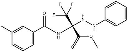 methyl 3,3,3-trifluoro-2-[(3-methylbenzoyl)amino]-2-(2-phenylhydrazino)propanoate Struktur