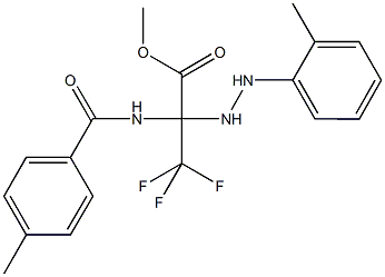 methyl 3,3,3-trifluoro-2-[(4-methylbenzoyl)amino]-2-[2-(2-methylphenyl)hydrazino]propanoate Struktur