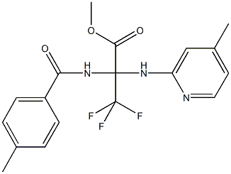 methyl 3,3,3-trifluoro-2-[(4-methylbenzoyl)amino]-2-[(4-methylpyridin-2-yl)amino]propanoate Struktur