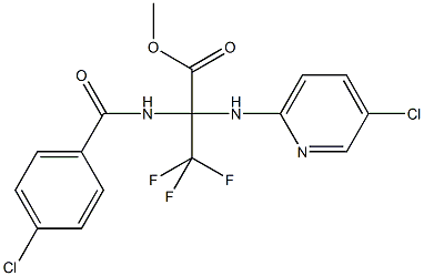 methyl 2-[(4-chlorobenzoyl)amino]-2-[(5-chloropyridin-2-yl)amino]-3,3,3-trifluoropropanoate Struktur